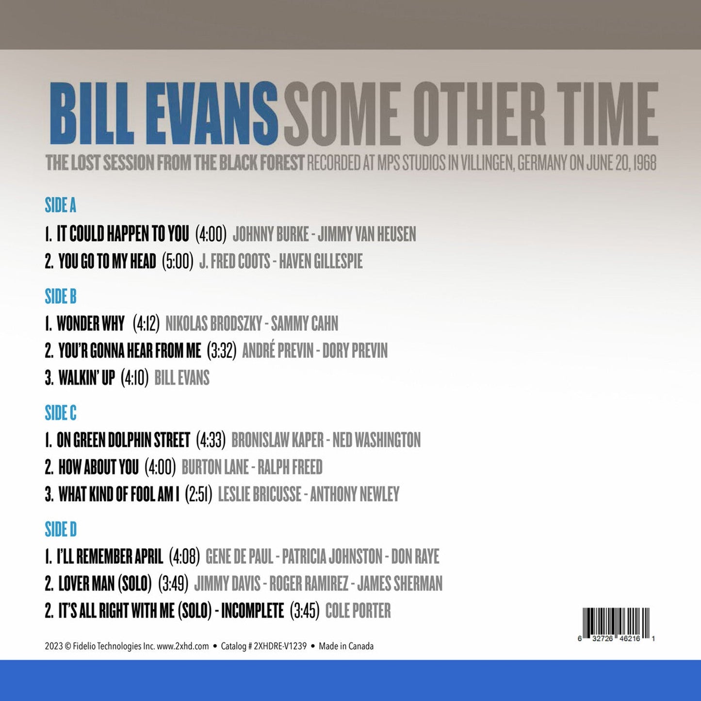 Bill Evans - Some Other Time: The Lost Session from the Black Forest Vol. 2 - 45rpm LP { Vinyl LP }