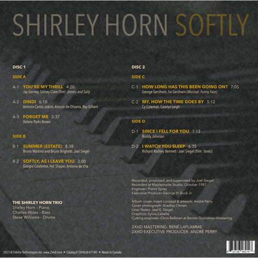 Shirley Horn - Softly - 2xHD LP { Vinyl LP }