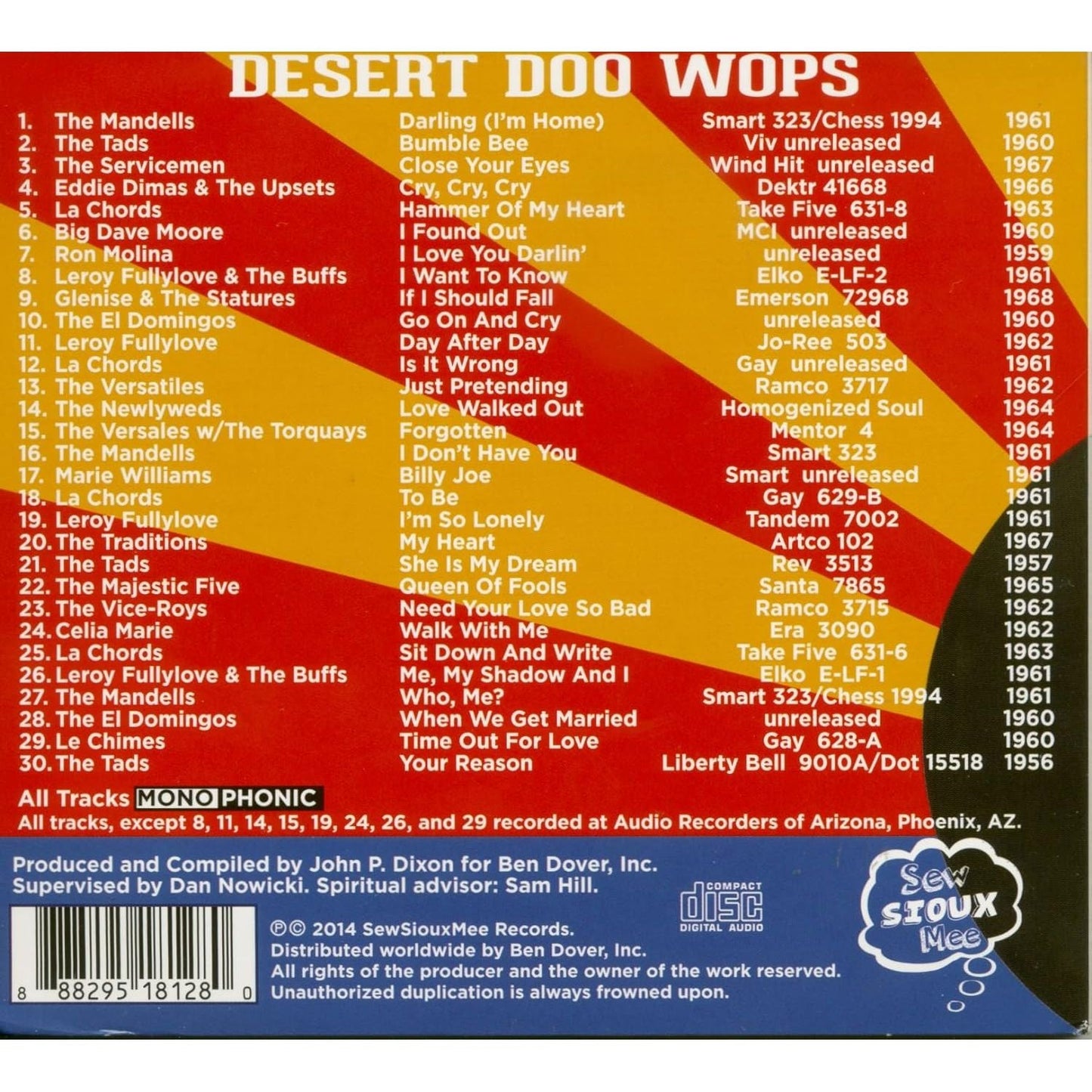 Various Artists - Desert Doo Wops 1956-1968 - CD { Vinyl LP }