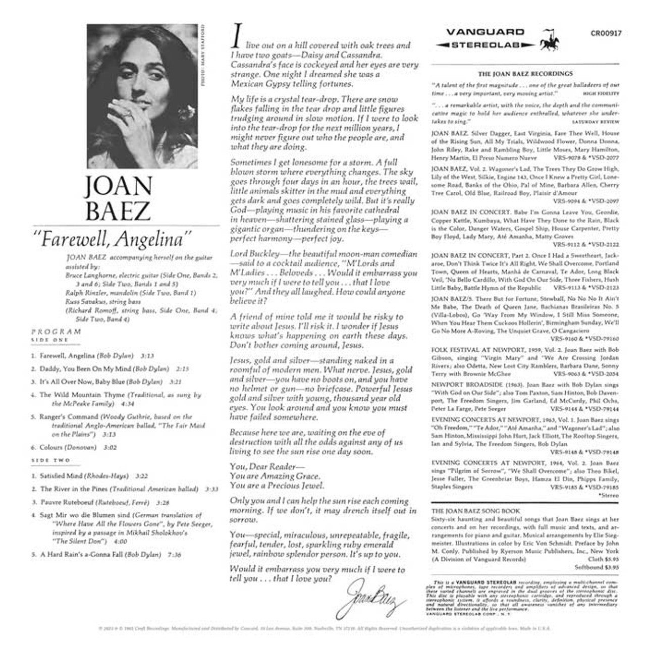 Joan Baez - Farewell, Angelina - LP { Vinyl LP }