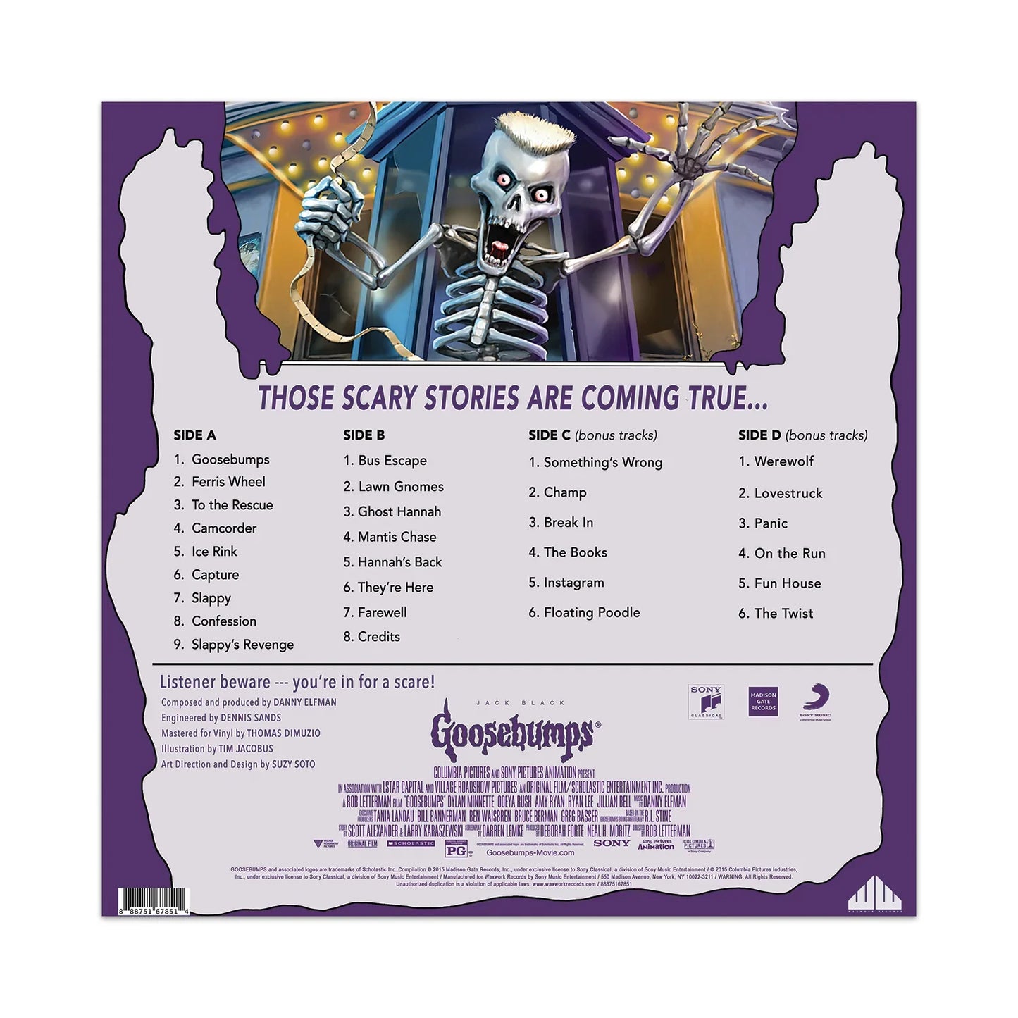 Goosebumps - Original Motion Picture Music by Danny Elfman - "HorrorLand" Color LP { Vinyl LP }