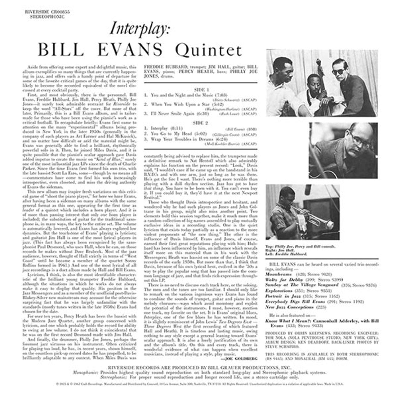 Bill Evans Quintet - Interplay - OJC LP { Vinyl LP }