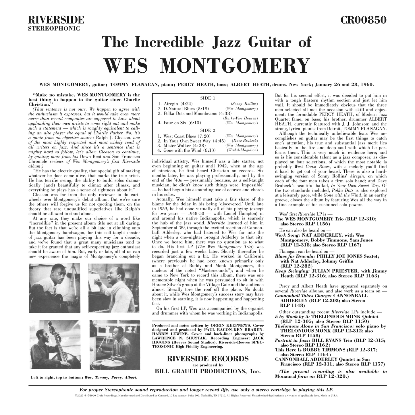 Wes Montgomery - The Incredible Jazz Guitar Of Wes Montgomery - OJC LP { Vinyl LP }