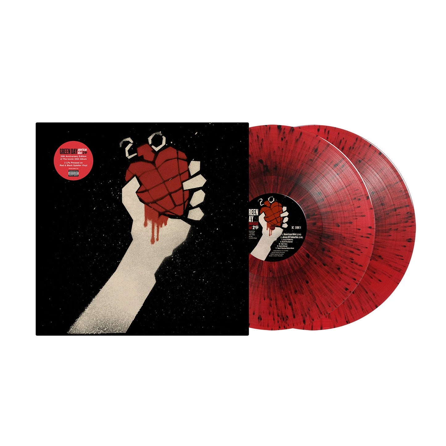 Green Day - American Idiot (20th Anniversary Edition) - Red/Black Splatter LP { Vinyl LP }