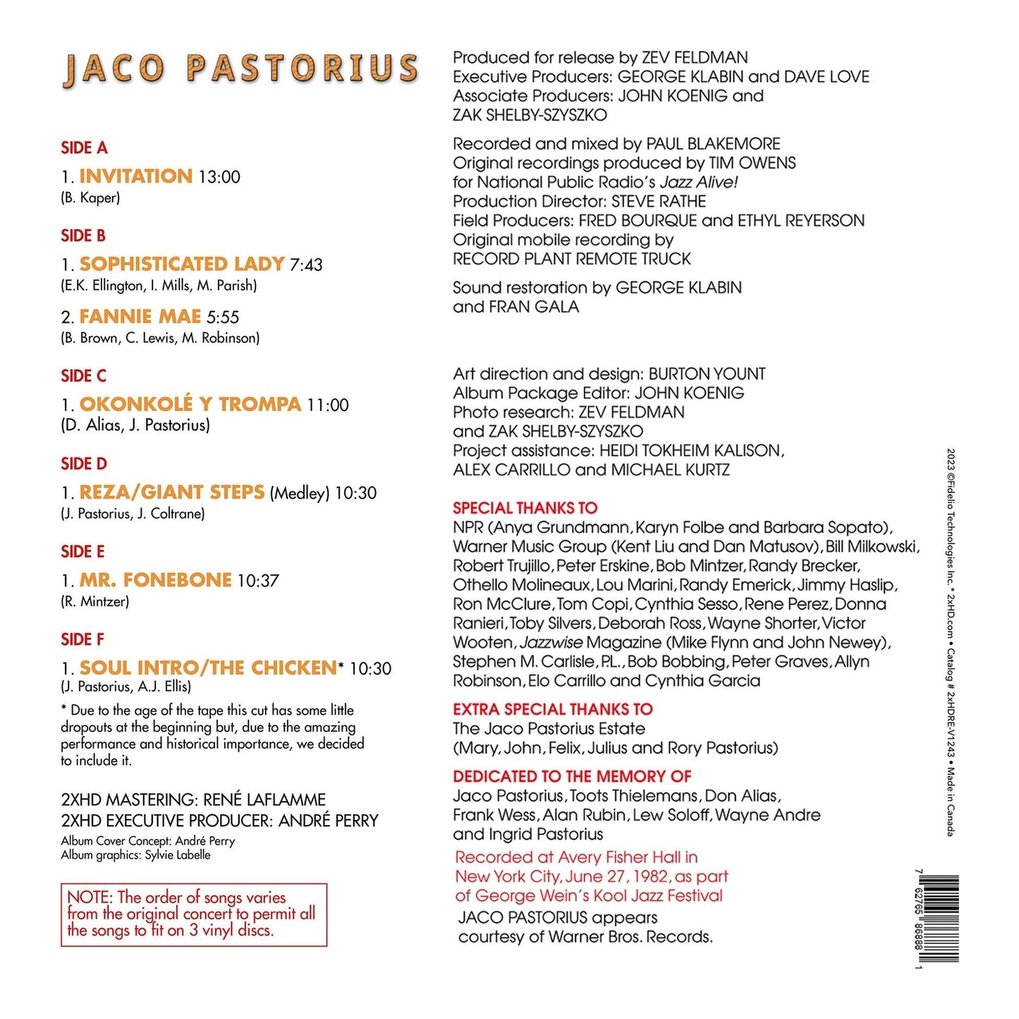 Jaco Pastorius - Truth, Liberty & Soul - 45rpm 3x LP { Vinyl LP }