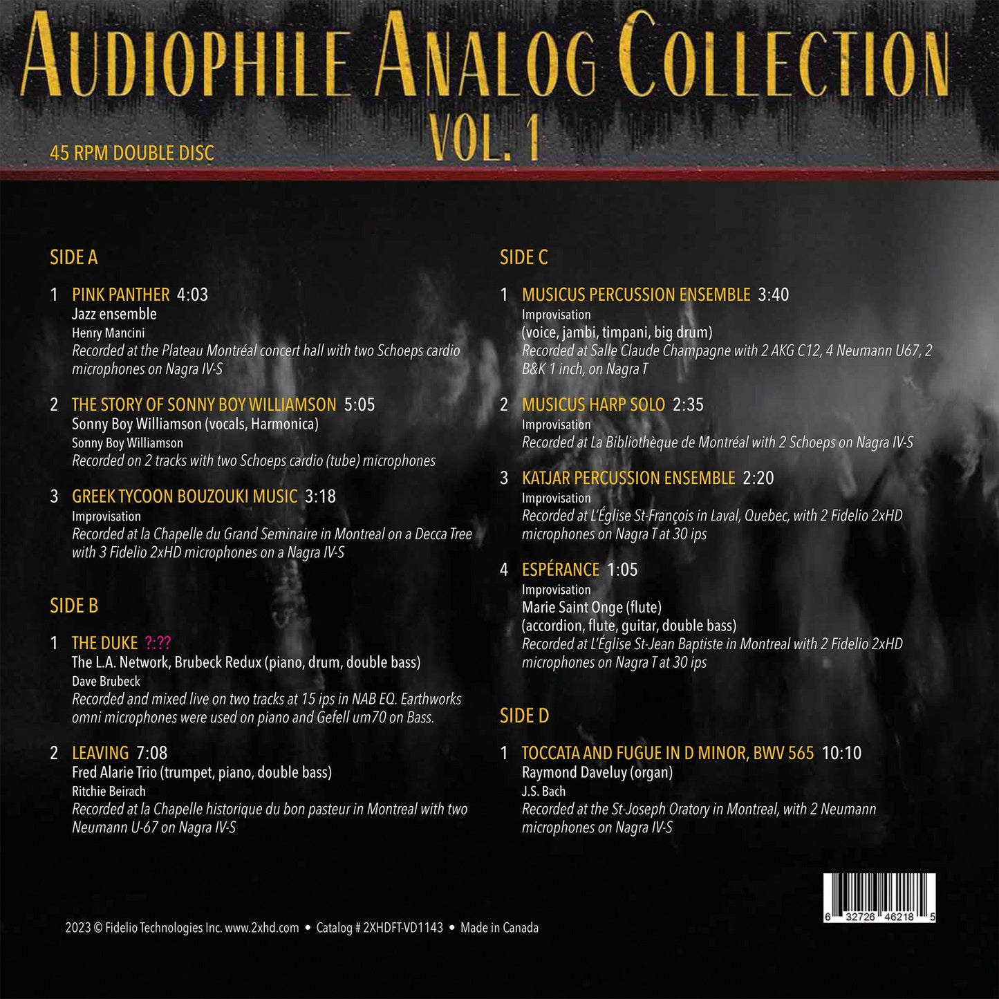 Various Artists - Audiophile Analog Collection Vol. 1 - 2xHD LP { Vinyl LP }