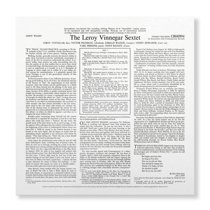 The Leroy Vinnegar Sextet - Leroy Walks! - Contemporary LP { Vinyl LP }
