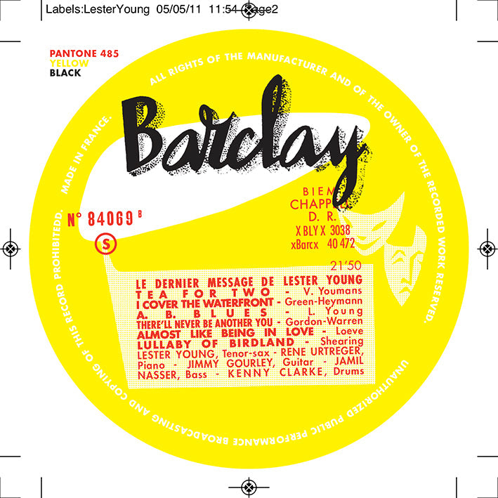 Lester Young - Le Dernier Message de Lester Young Barclay - Sam Records LP + 10” { Vinyl LP }
