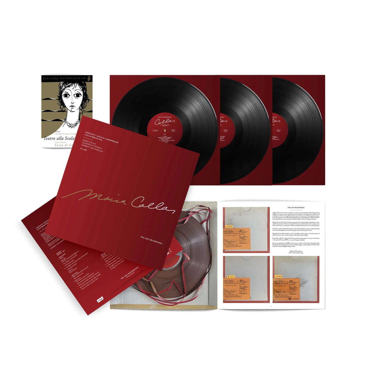 Maria Callas, von Karajan - Donizetti: Lucia Di Lammermoor - Berlin 1955 - The Lost Recordings Box Set LP { Vinyl LP }