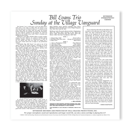 Bill Evans Trio - Sunday at the Village Vanguard - OJC LP { Vinyl LP }