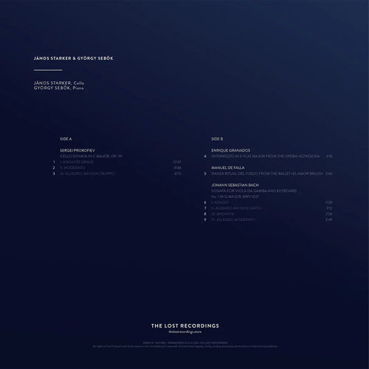 Janos Starker and Gyorgy Sebok - The Unreleased Berlin Studio Recordings 1963 - The Lost Recordings LP { Vinyl LP }