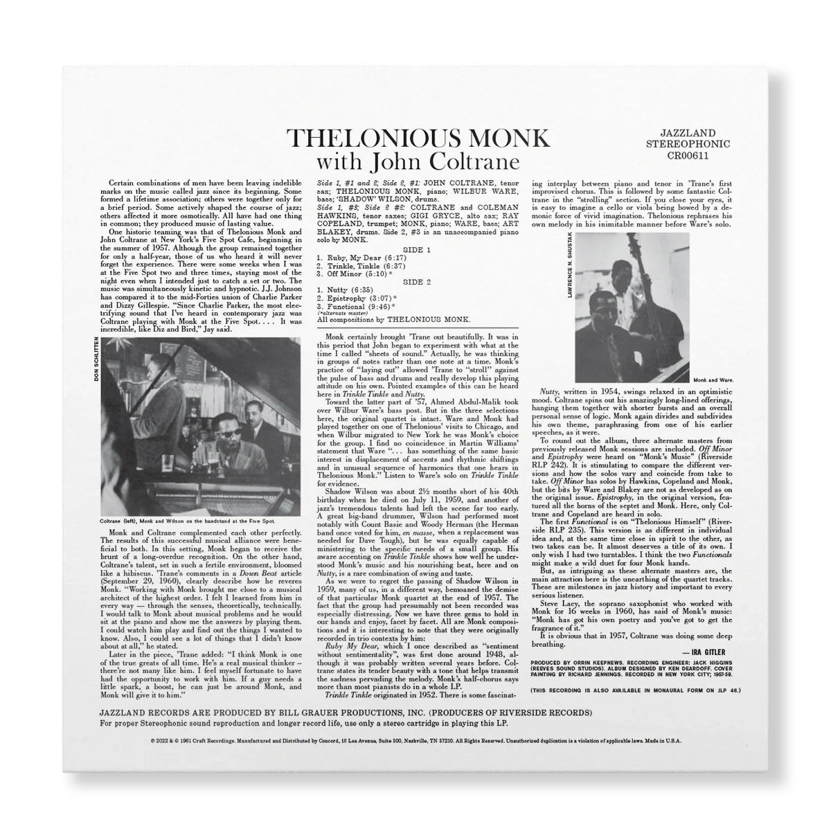 Thelonious Monk - Thelonious Monk with John Coltrane - OJC LP { Vinyl LP }