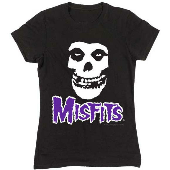 The Misfits - Purple Fiend Skull Woman's T-Shirt { Vinyl LP }