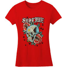 Sublime Skull with Roses Woman's T-Shirt { Vinyl LP }