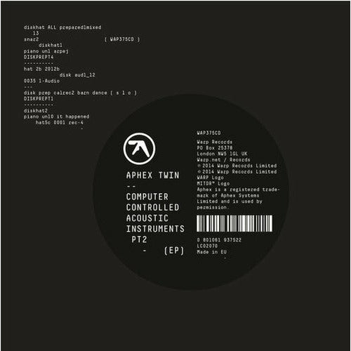 Aphex Twin - Computer Controlled Acoustic Instruments Pt2 - 12" EP { Vinyl LP }