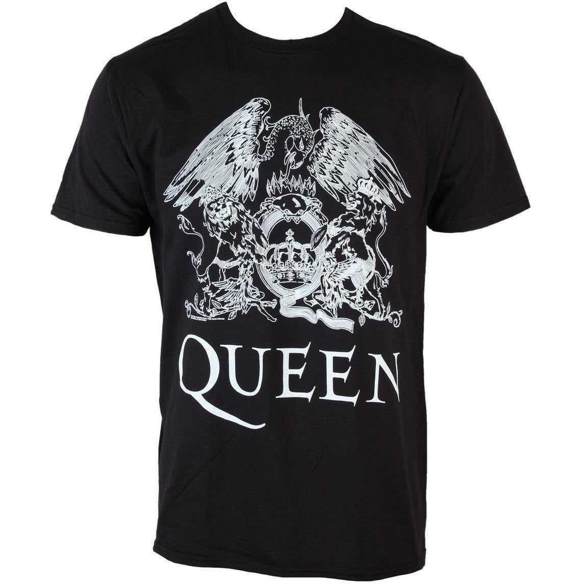 Queen White Logo Men's T-Shirt { Vinyl LP }