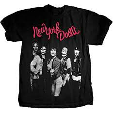 New York Dolls Men's Trash Photo Men's T-shirt { Vinyl LP }