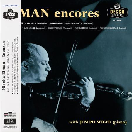 Mischa Elman - Encores/ Seiger - Analogphonic LP { Vinyl LP }