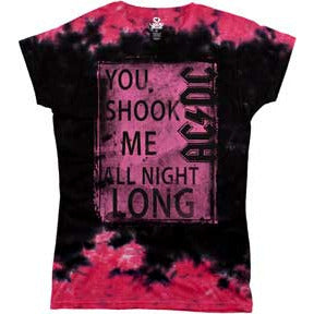 AC/DC Shook Me All Night Long Womens T-Shirt { Vinyl LP }