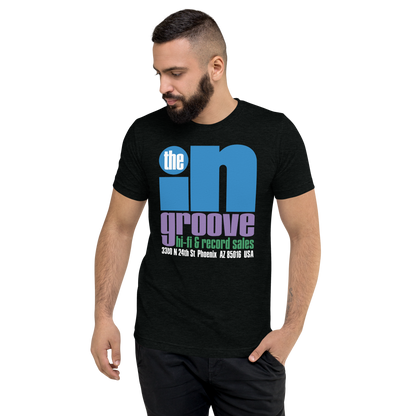The 'In' Groove Record Store Solid Black Jazzy T-Shirt { Vinyl LP }
