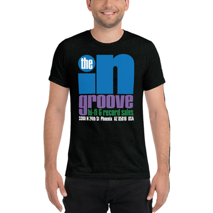 The 'In' Groove Record Store Solid Black Jazzy T-Shirt { Vinyl LP }