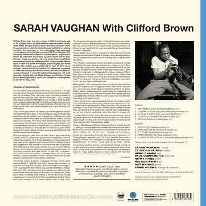 Sarah Vaughan - Sarah Vaughan with Clifford Brown - LP { Vinyl LP }